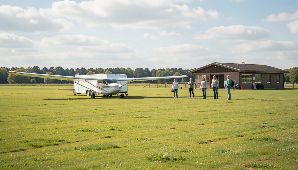 A quiet moment on the field before a first flight. Illustrative image, generated with AI.
